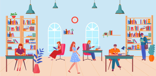学生在图书馆看书教育知识图片下载