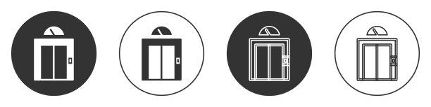 黑色升降机图标孤立在白色背景图片下载