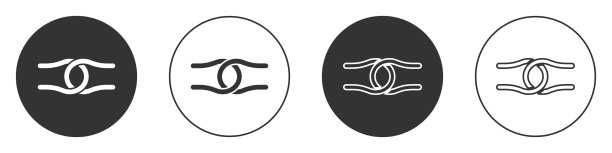 黑色的绳子打了一个结，图标孤立在白色上图片下载