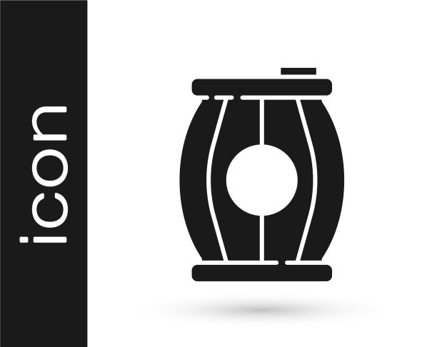 黑色火药桶图标隔离在白色上图片下载