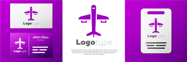 标识型飞机图标孤立在白色背景图片下载