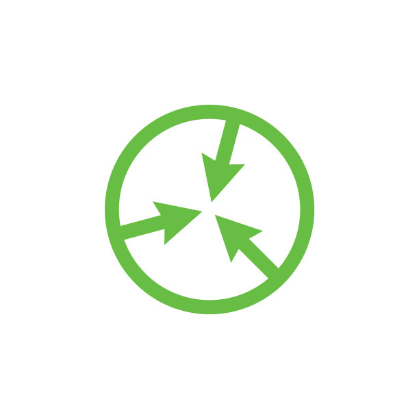 中心箭头圆形几何标志图片下载