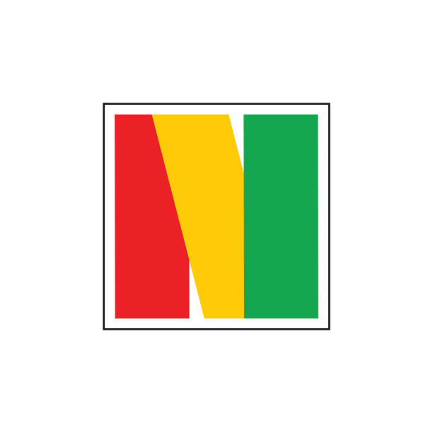 字母n几何线正方形彩色标志图片下载