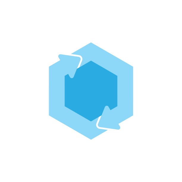 圆形六角形箭头标志图片下载