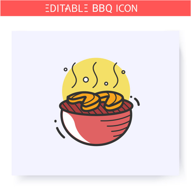 烤鱼排颜色图标可编辑图片下载