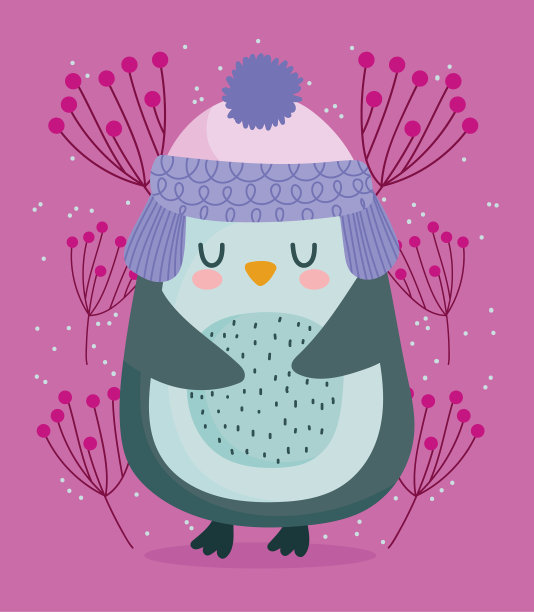 2021年新年快乐，可爱的小企鹅图片下载