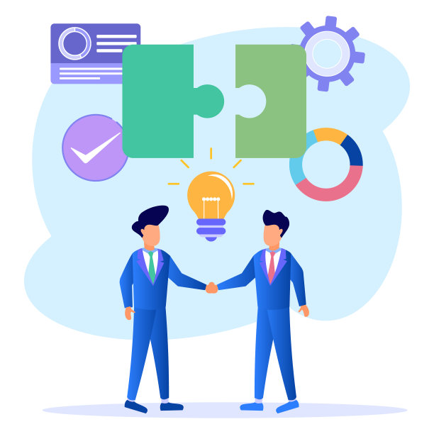 图形卡通人物业务合作图片下载