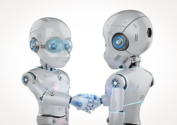 机器人握手图片下载