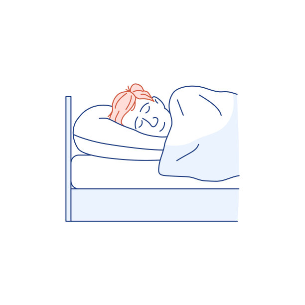 睡着的人的直线图标孤立在白色图片下载