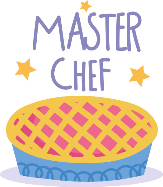 烹饪大师和卡通风格的甜品派图片下载