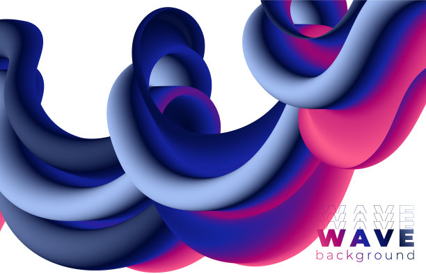 创意设计三维流动形状的液体波图片下载