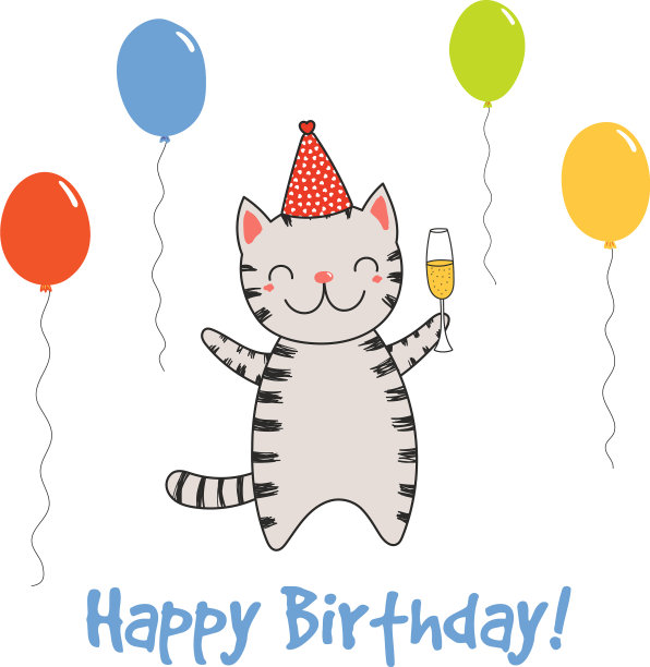 可爱的生日卡片横幅图片下载