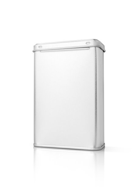 银色金属盒高档产品设计模型孤立在白色背景图片下载