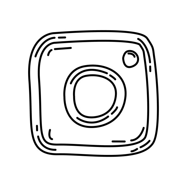 Instagram图标涂鸦手绘或黑色图片下载