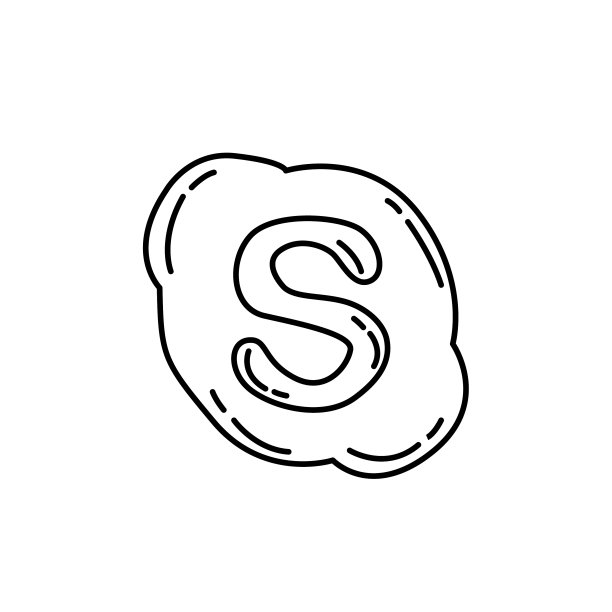 Skype图标涂鸦手绘或黑色轮廓图片下载