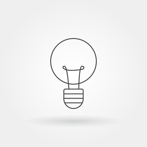 电灯泡单一孤立图标与现代线图片下载