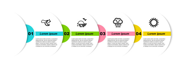 Set line云与月亮和星星日落雨图片下载