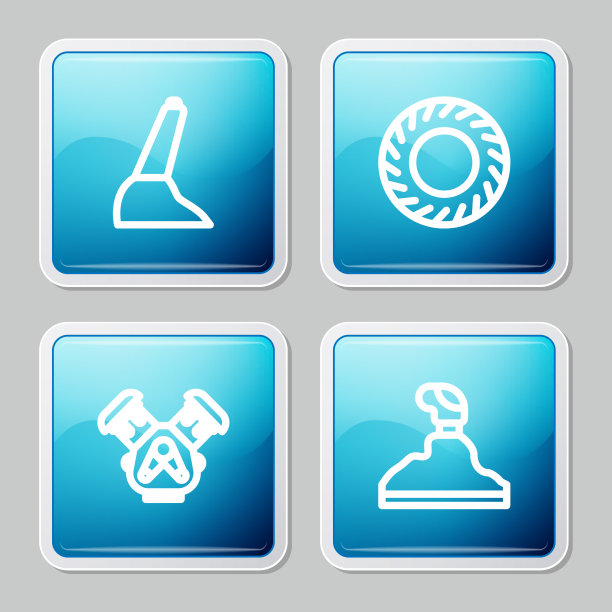 设置线汽车手刹轮胎发动机和齿轮图片下载