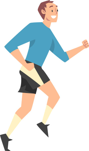微笑的男人穿着运动服慢跑或跑步图片下载