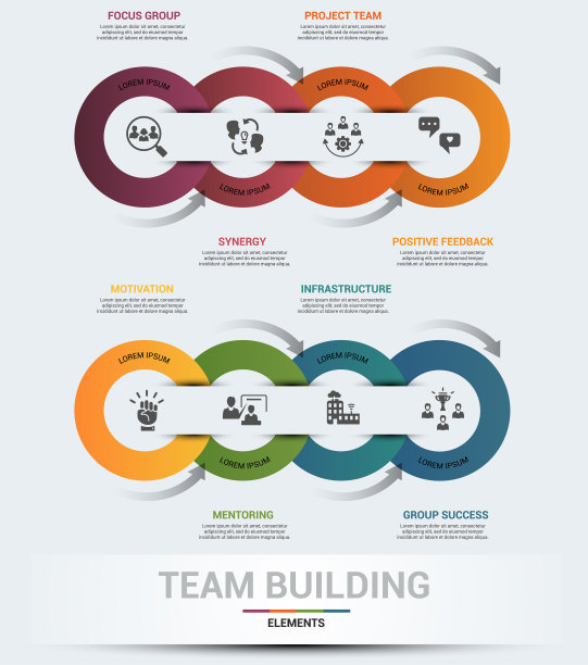 信息图表中的图标组成团队模板图片下载
