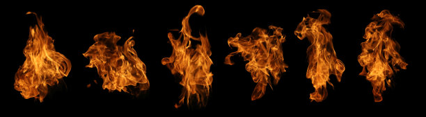 火收集集火焰燃烧孤立在黑暗背景平面设计使用图片下载