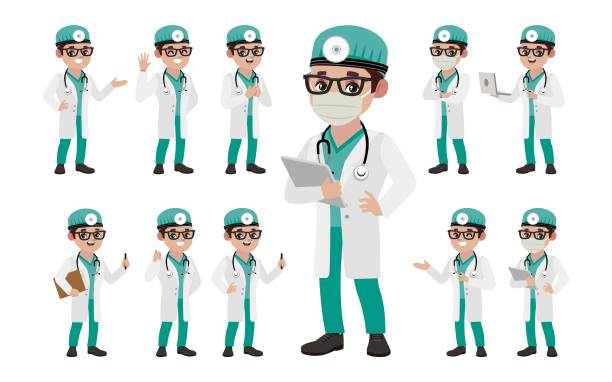 不同姿势的医生组图片下载