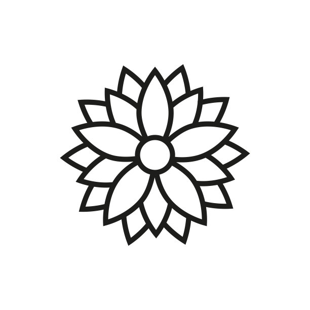 Lotus图标矢量标志模板在时尚的平面设计图片下载