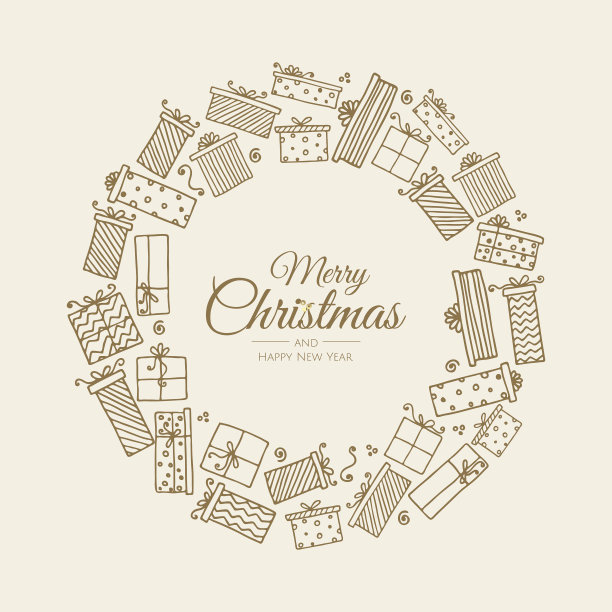 圣诞快乐抽象卡与礼物圣诞图片下载