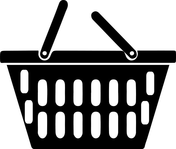 篮子图标孤立的白色背景图片下载