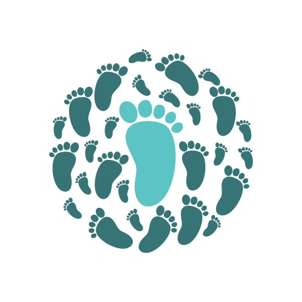 脚印图标设计模板向量图片下载