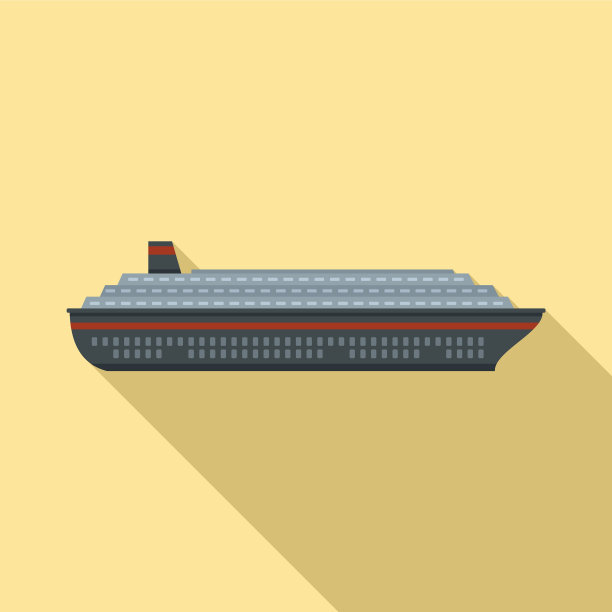 浮动邮轮图标扁平化风格图片下载