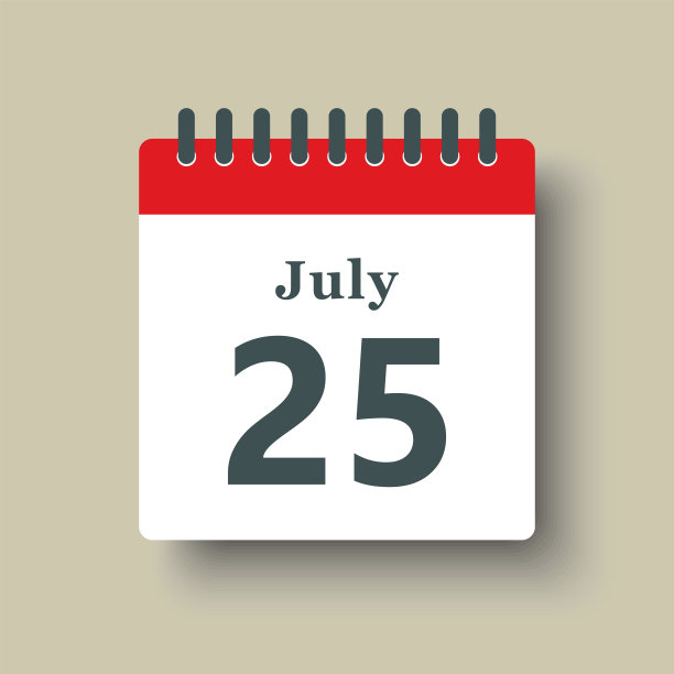图标日日期7月25日，模板日历页图片下载