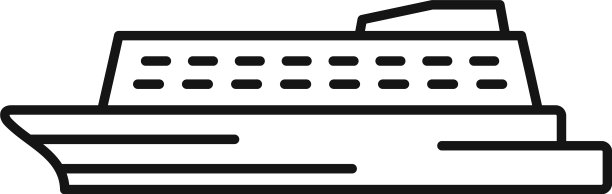 水上邮轮图标轮廓风格图片下载