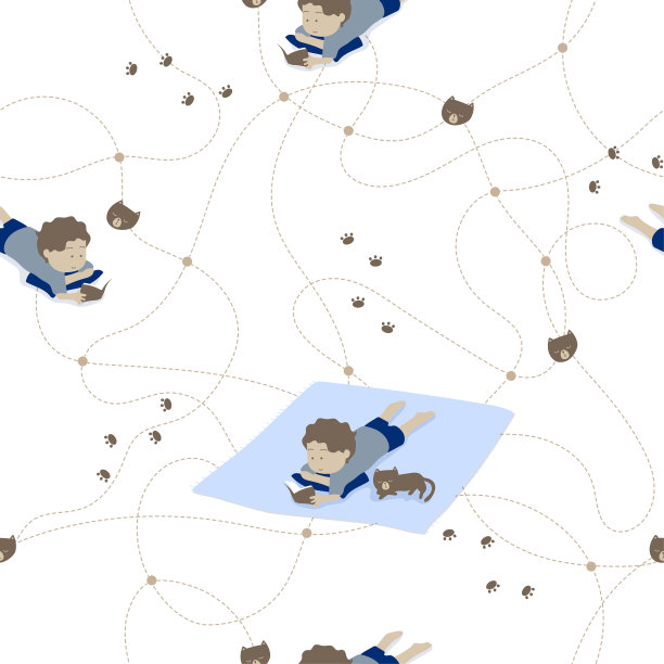 简单的活动，比如阅读和和猫玩图片下载