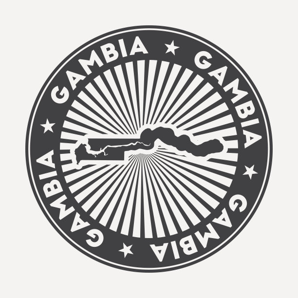 冈比亚圆形标志。图片下载