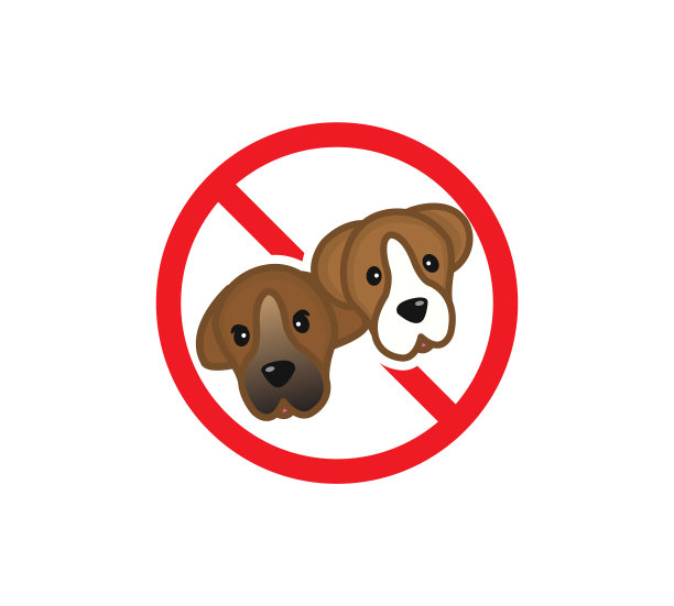 狗禁止标志。不准带宠物，矢量图。图片下载