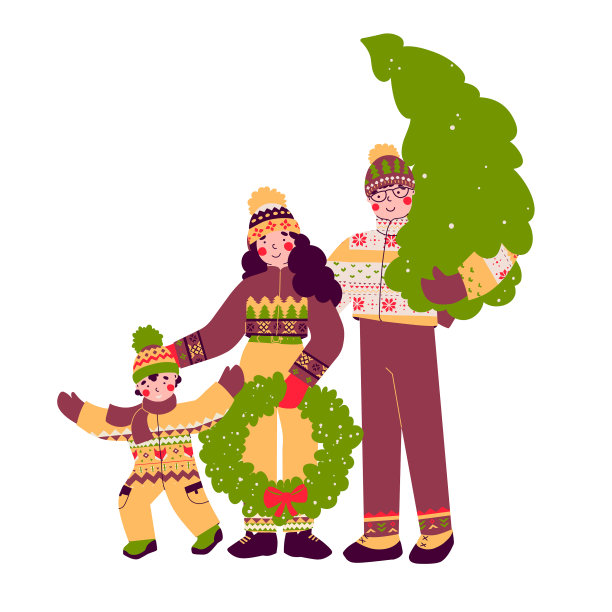 快乐圣诞全家准备过节图片下载