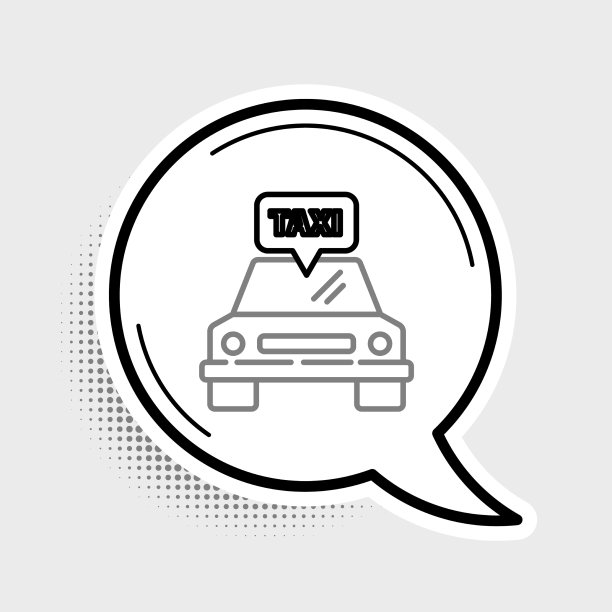 在灰色背景上孤立的出租车图标图片下载