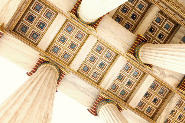 希腊雅典国家学院的屋顶细节图片下载