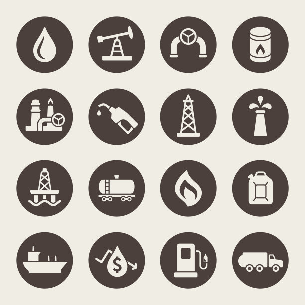 石油行业矢量图标图片下载