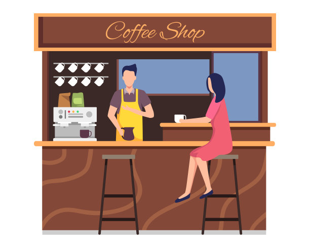 咖啡店向量概念图片下载