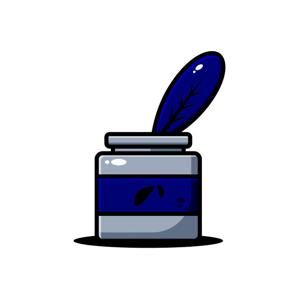 矢量墨画插画设计。有轮廓的墨水涂料适用于贴纸、图标、吉祥物、标志、剪贴画和其他图形用途图片下载