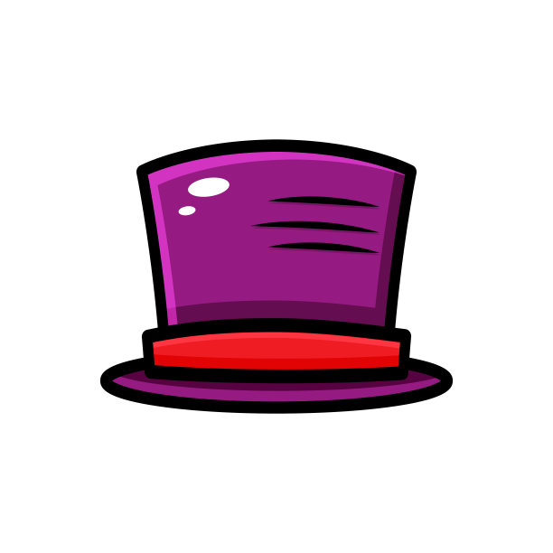 矢量魔术师帽子插画设计。魔术师帽子设计与一个轮廓是适合贴纸，图标，吉祥物，标志，剪贴艺术，和其他图形用途图片下载