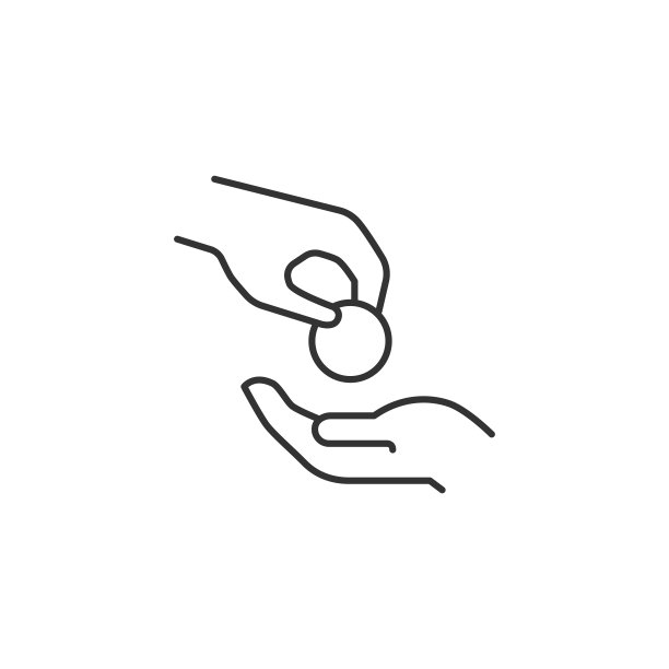 捐赠，支付，手给另一只手硬币图片下载