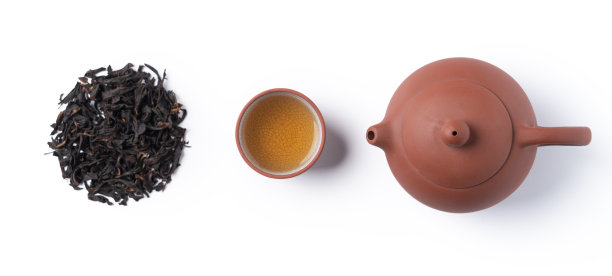 顶景设计理念的新鲜红茶和茶叶在台湾。图片下载