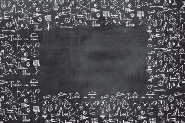 黑板与手绘数学相关的图标。教育的概念。图片下载