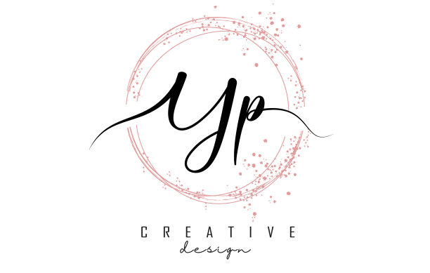 手写的yp yp字母标志闪闪发光图片下载