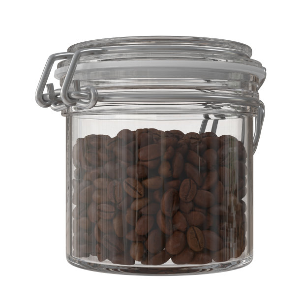 玻璃罐里的咖啡豆图片下载