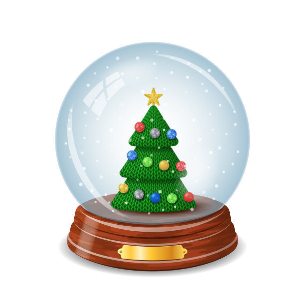 雪白的玻璃球和一棵编织的圣诞树图片下载