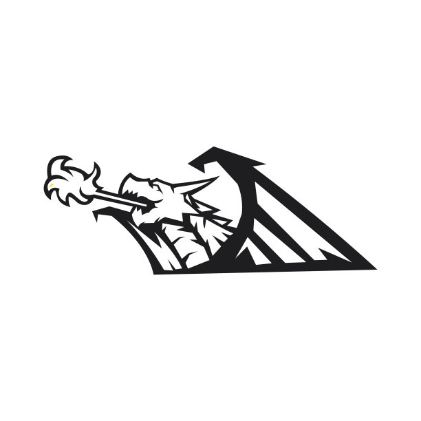 龙吉祥物标志轮廓版龙标志图片下载